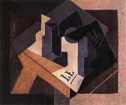 Juan Gris Fruit dish and bottle oil on canvas